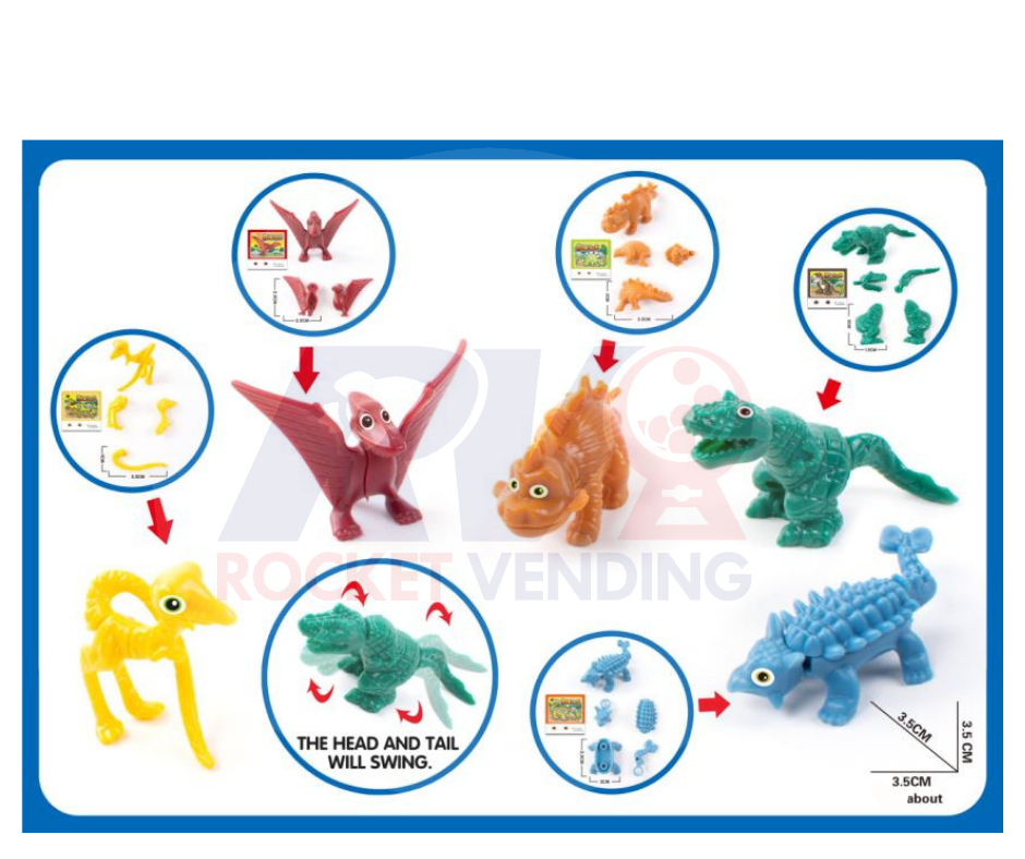 Dinosauros Bebes armalos tu mismo juguete encapsulado 2 pulgadas 50 pzas 2p
