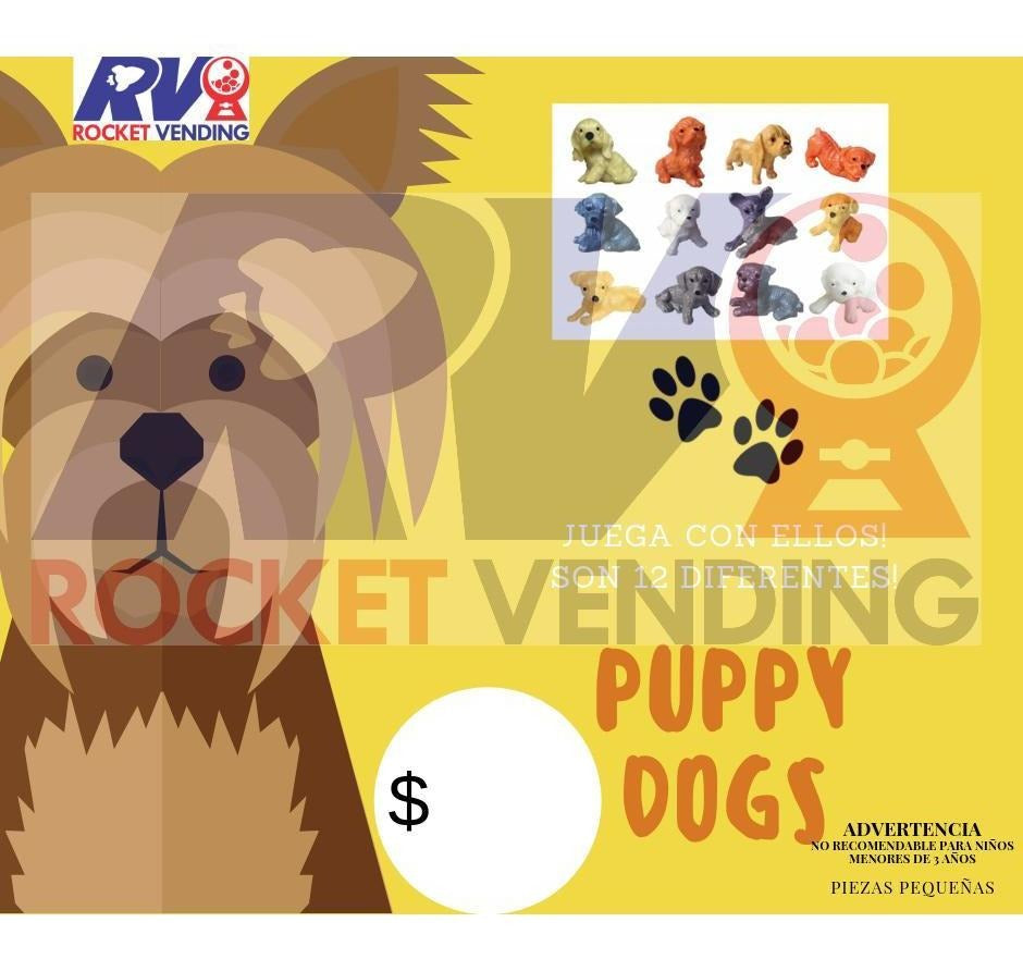 Perritos Encapsulados Juguete 2 Pulgadas 50 Pzas 2p - Rocket Vending Todo en Chicleras