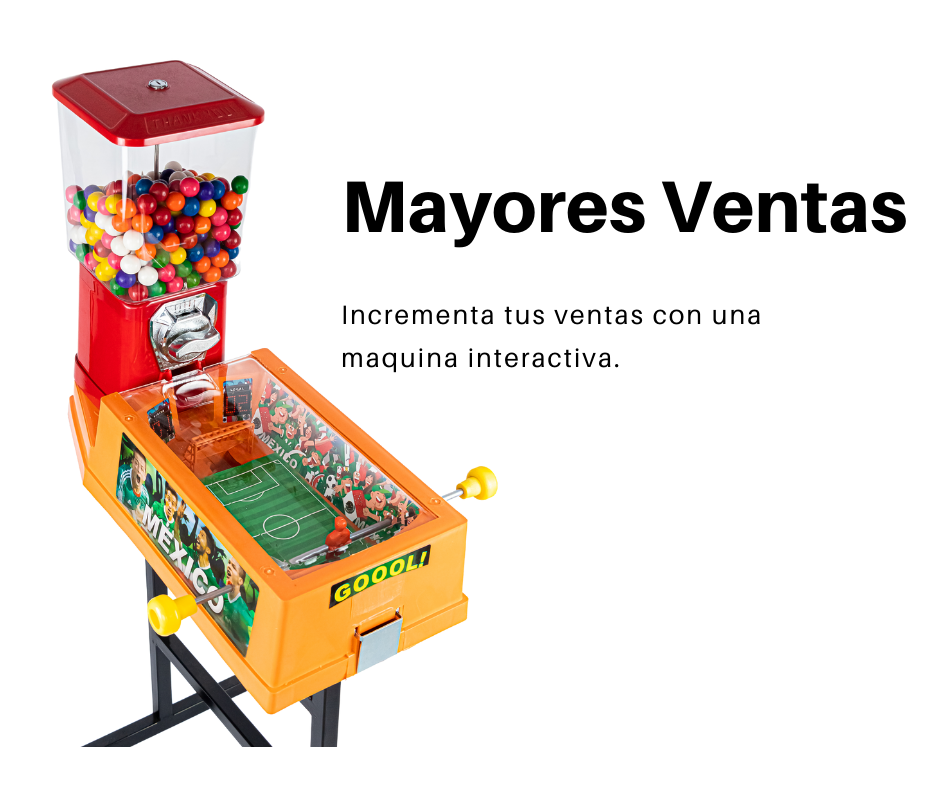 Maquina Vending Chiclera Eagle + Base + Futbolito interactiva Ich - Rocket Vending Todo en Chicleras