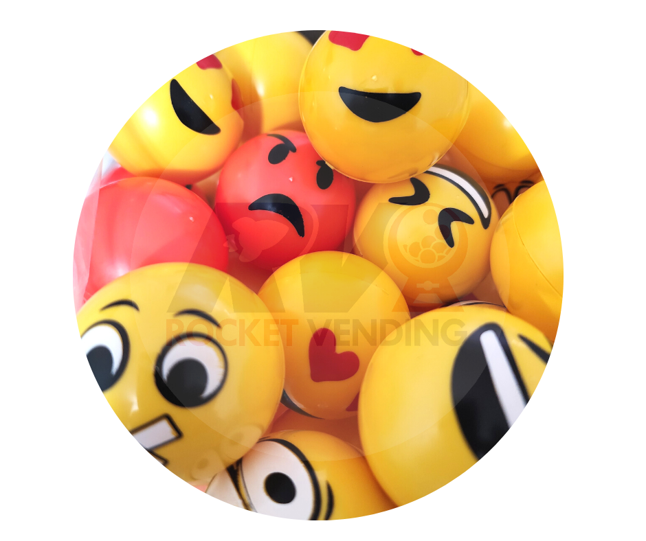 Emoji 2 pulgadas calidad Premium 500 pzas 2p - Rocket Vending Todo en Chicleras