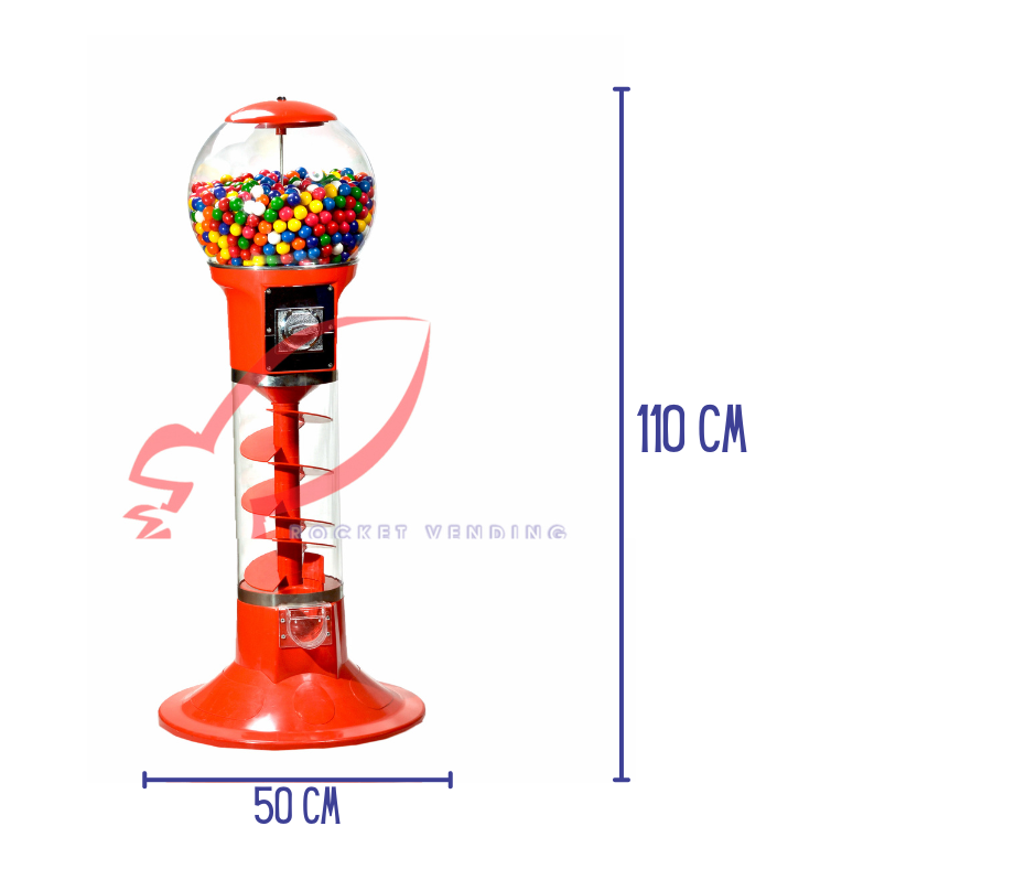 Chiclera Espiral Para 2 o 1 Pulgadas Cobro $5 $10 o $20 Ch10 - Rocket Vending Todo en Chicleras
