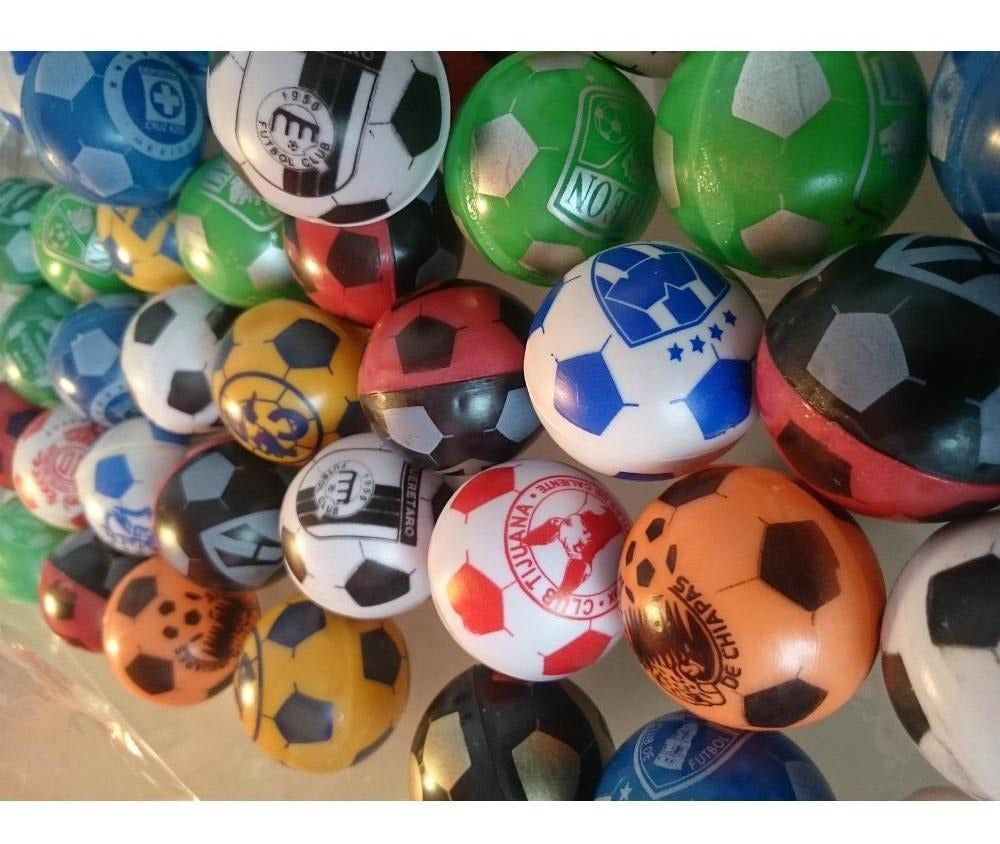 100 Baloncitos Futbol 1 Pulgada Huecos Chiclera 1p - Rocket Vending Todo en Chicleras