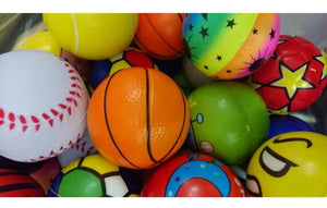 Pelota Antiestres Esponjosa 2.5 Pulgadas Con 50 Pzas 2p - Rocket Vending Todo en Chicleras