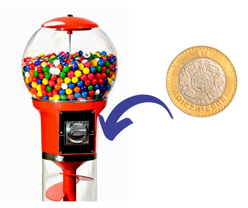 Chiclera Espiral Para 2 o 1 Pulgadas Cobro $5 $10 o $20 Ch10 - Rocket Vending Todo en Chicleras