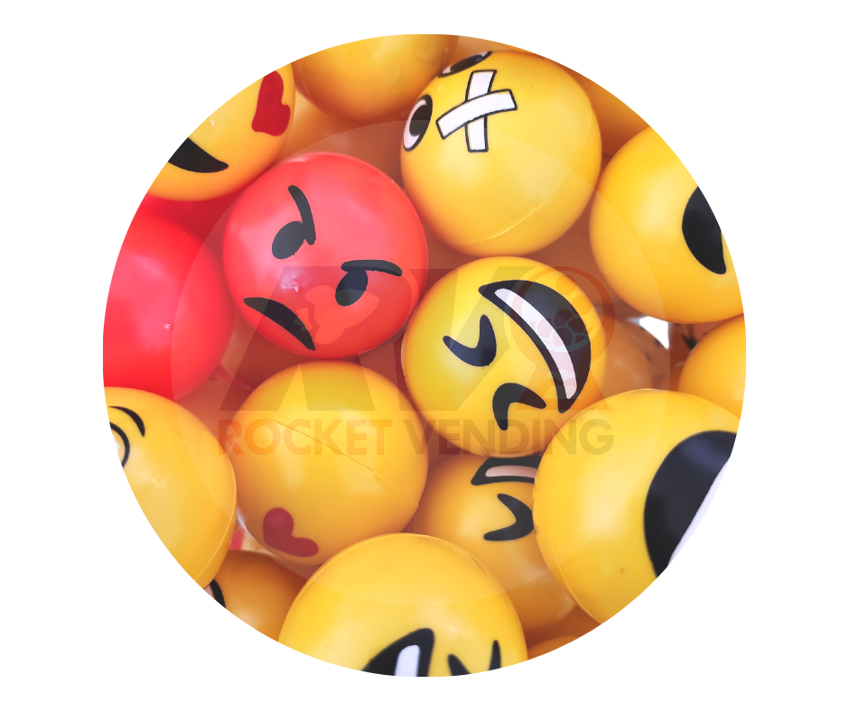 Emoji 2 pulgadas calidad Premium 500 pzas 2p - Rocket Vending Todo en Chicleras