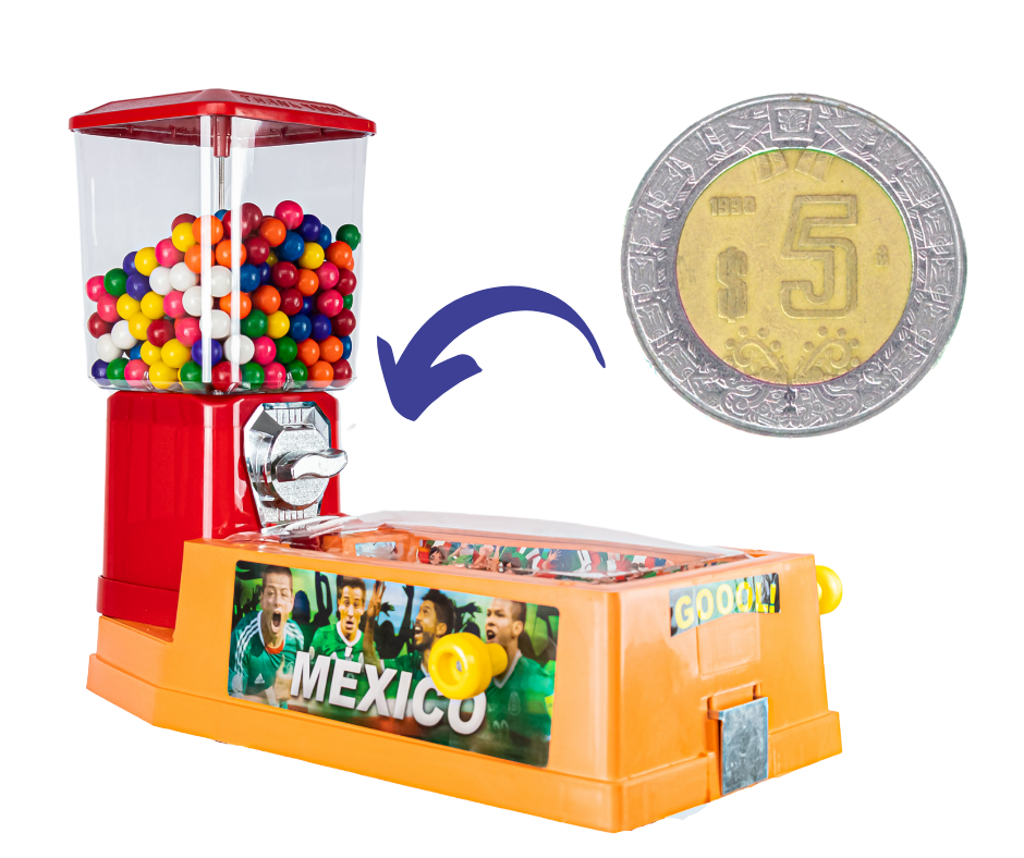 Maquina Vending Chiclera Eagle + Base + Futbolito interactiva Ich - Rocket Vending Todo en Chicleras