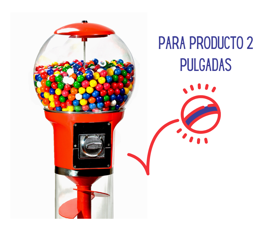 Chiclera Espiral Para 2 o 1 Pulgadas Cobro $5 $10 o $20 Ch10 - Rocket Vending Todo en Chicleras