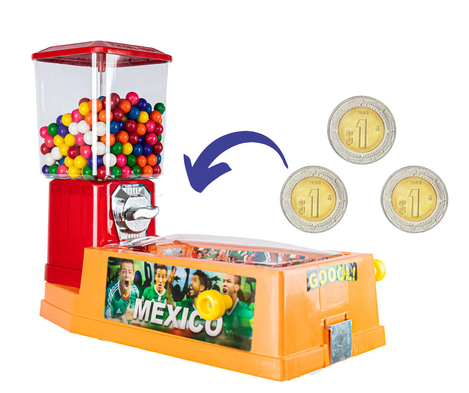 Maquina Vending Chiclera Eagle + Base + Futbolito interactiva Ich - Rocket Vending Todo en Chicleras