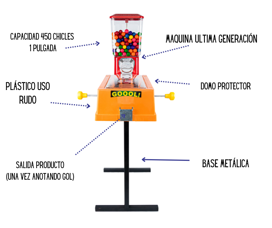 Maquina Vending Chiclera Eagle + Base + Futbolito interactiva Ich - Rocket Vending Todo en Chicleras