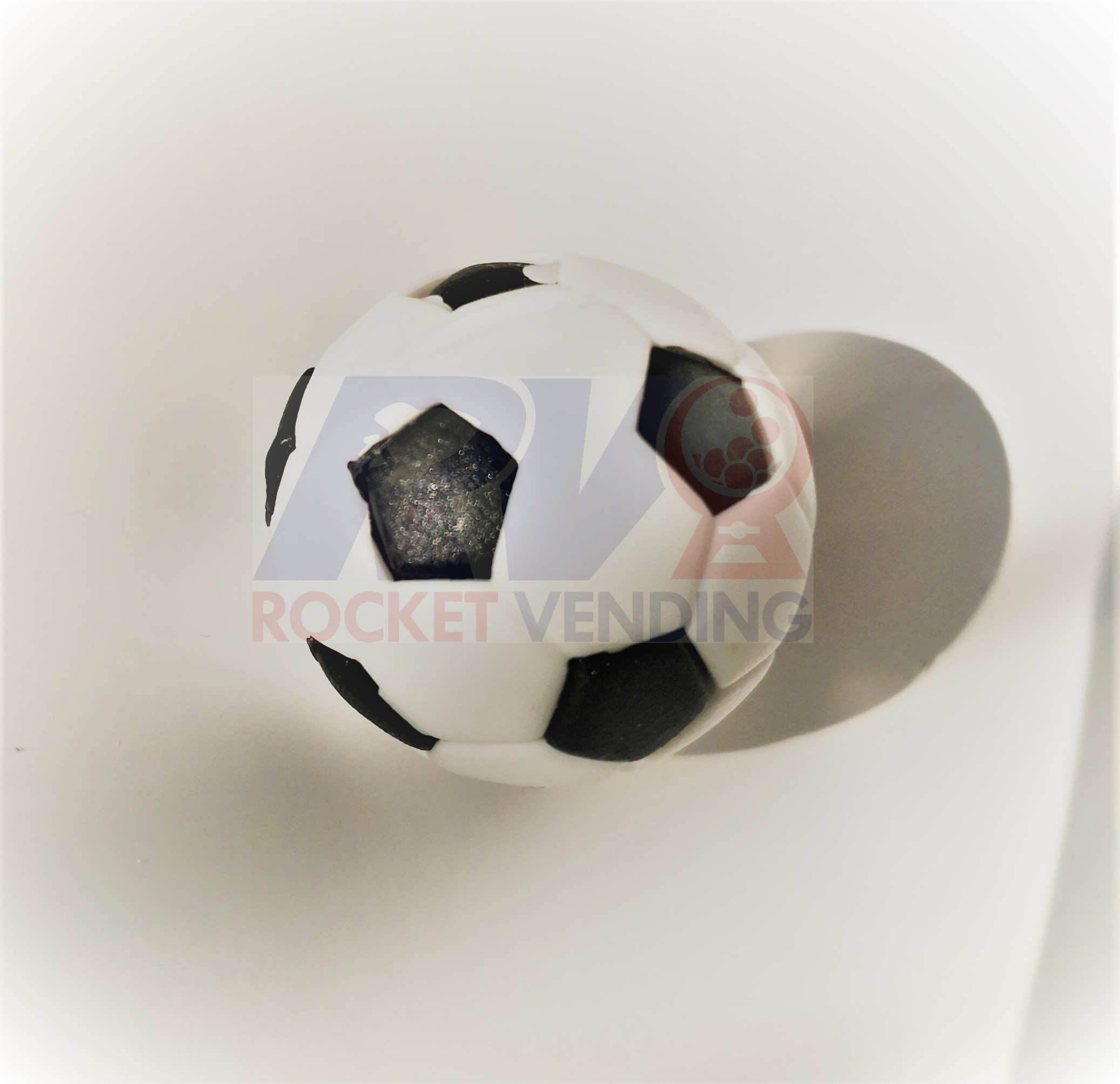 100 baloncitos huecos diseño gajos futbol 1 pulgada 1p - Rocket Vending Todo en Chicleras