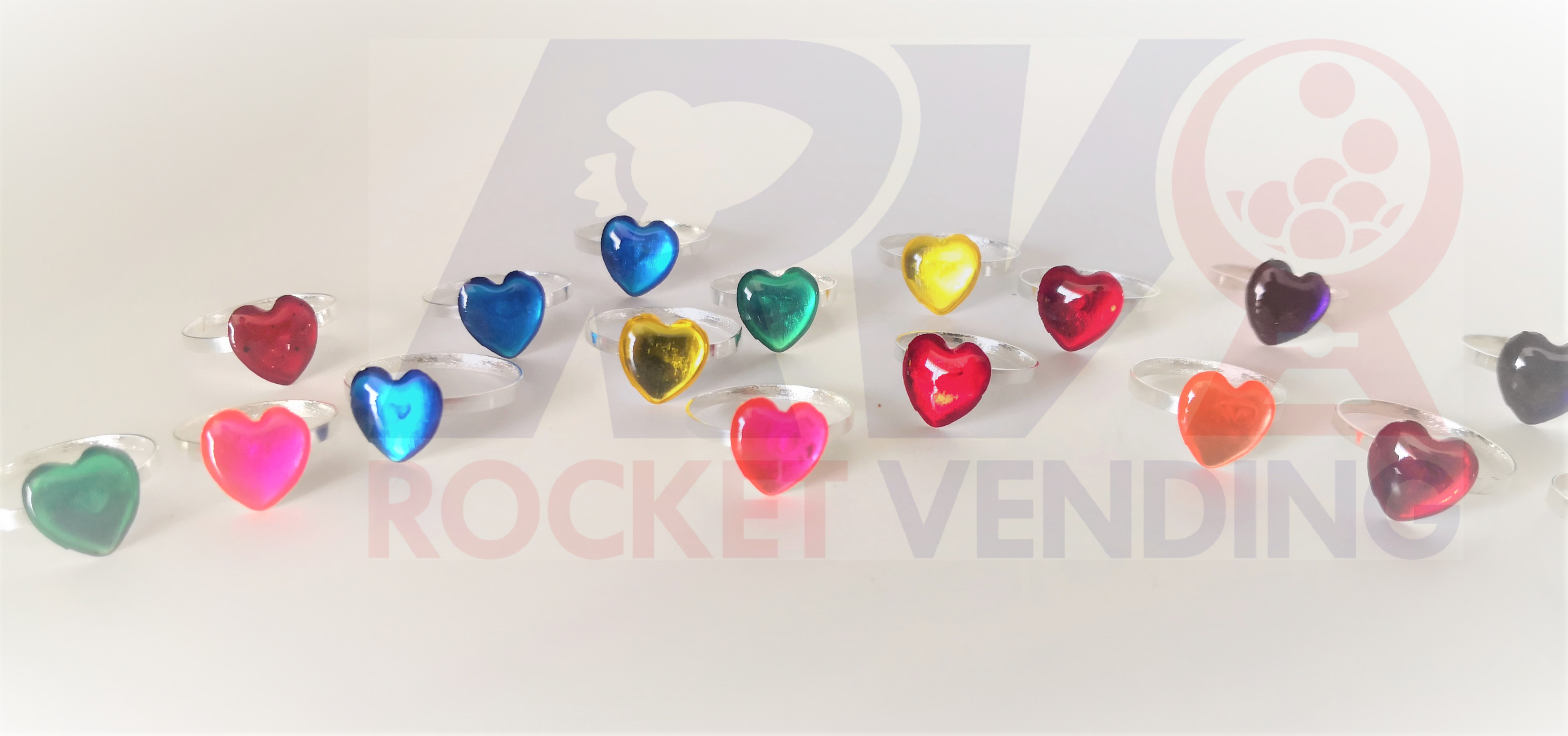 Anillos Corazón Para Niñas Metal Juguete Suelto 100 Pzas Js - Rocket Vending Todo en Chicleras