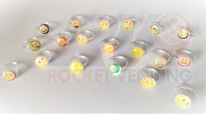 Anillos Emoji Niñas Metal Juguete Suelto 100 Pzas Js - Rocket Vending Todo en Chicleras