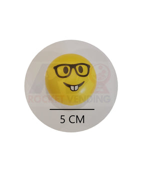Pelota Emoji En 49 Mm 2 Pulgadas 50 Pzas Hueca Rebota 2p - Rocket Vending Todo en Chicleras