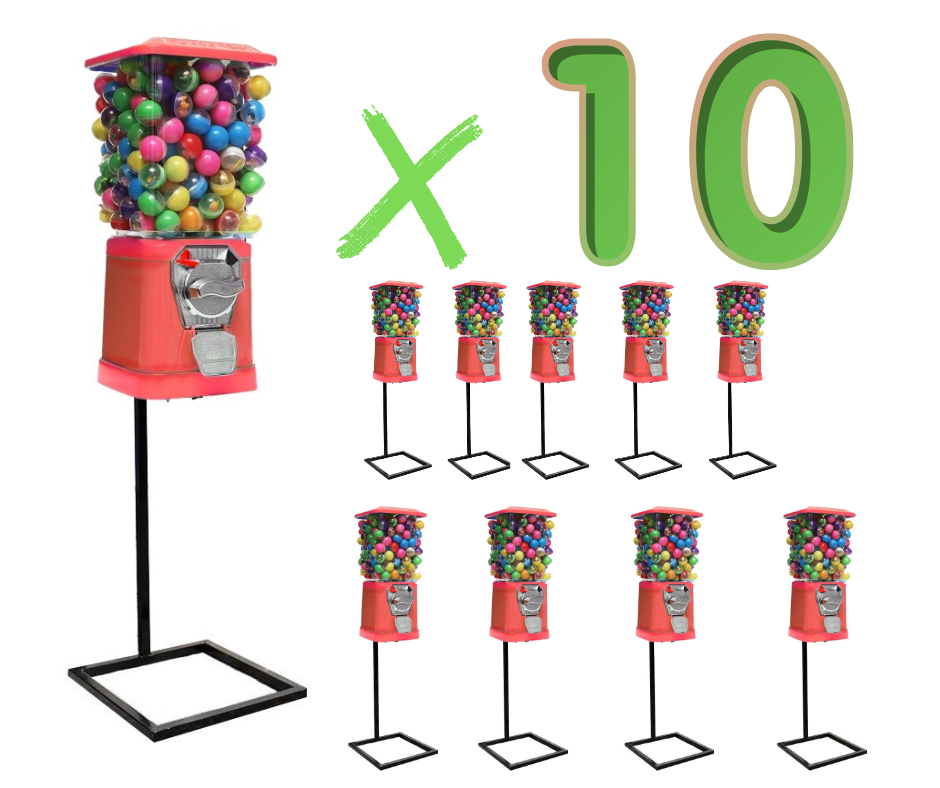 10 Chicleras vending mayoreo + base + producto - Rocket Vending Todo en Chicleras