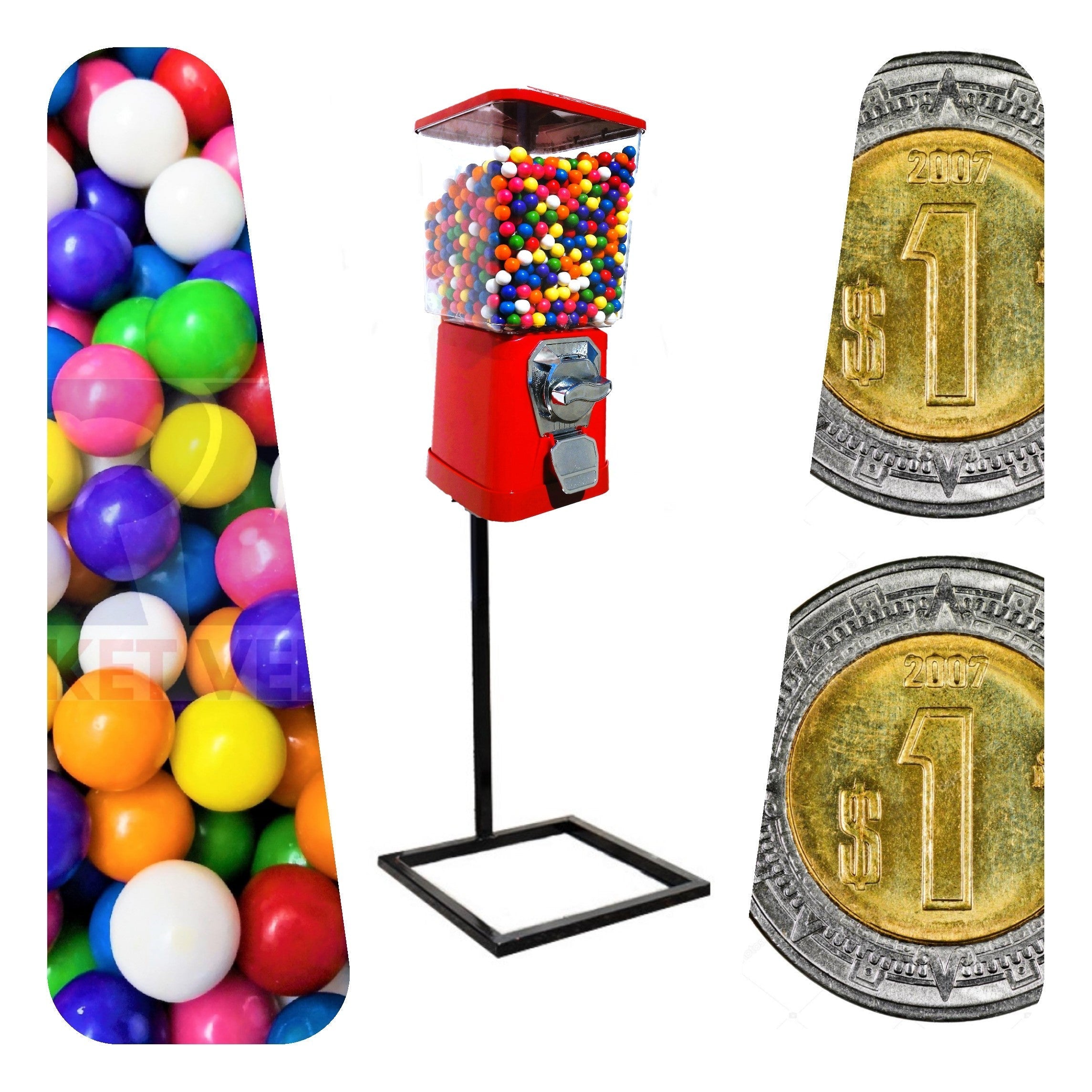 Arma tu Chiclera vending Todo incluido + base  + producto - Rocket Vending Todo en Chicleras