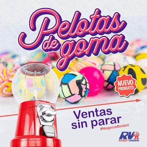 250 Pelotas 1 Pulgada 27 Mm Mix Botona Loca 1p - Rocket Vending Todo en Chicleras