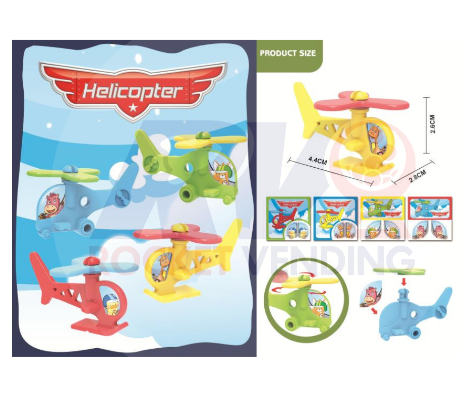 Helicopteros con animalitos 50 pzas 2 pulgadas 2p