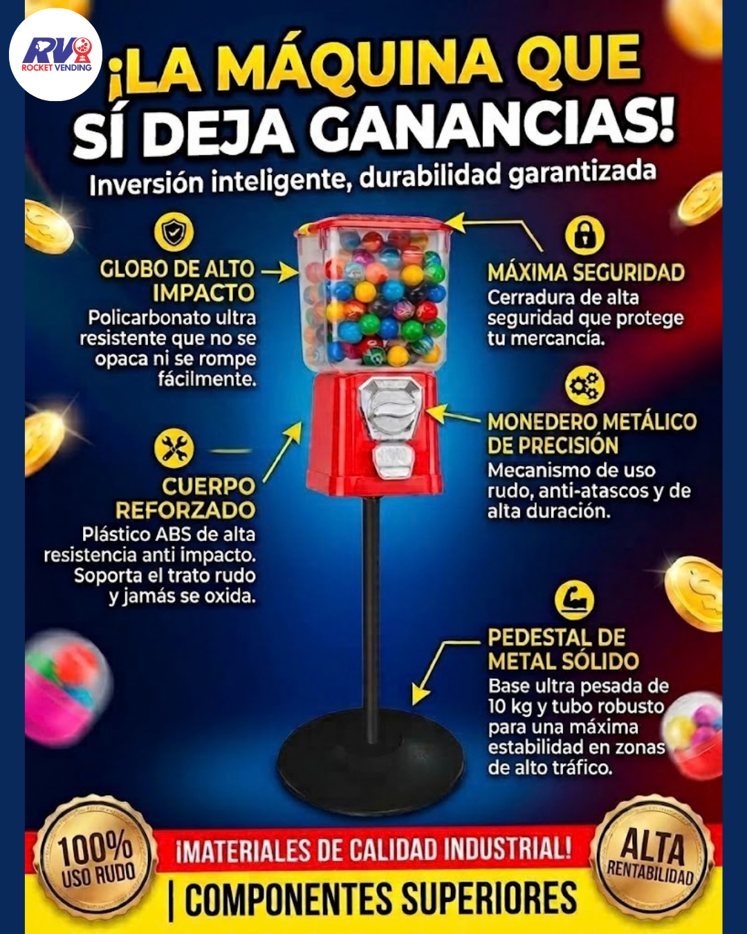 Arma tu Chiclera vending Todo incluido + base  + producto