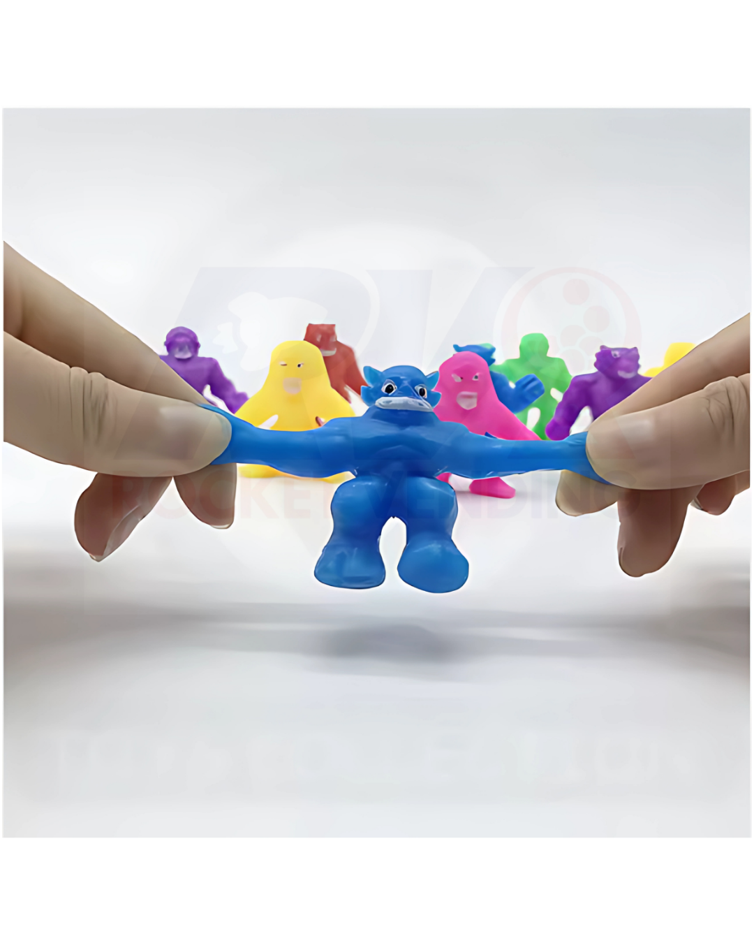 Muñeco elastico estirable encapsulado 2 pulgadas 100 pzas 2p