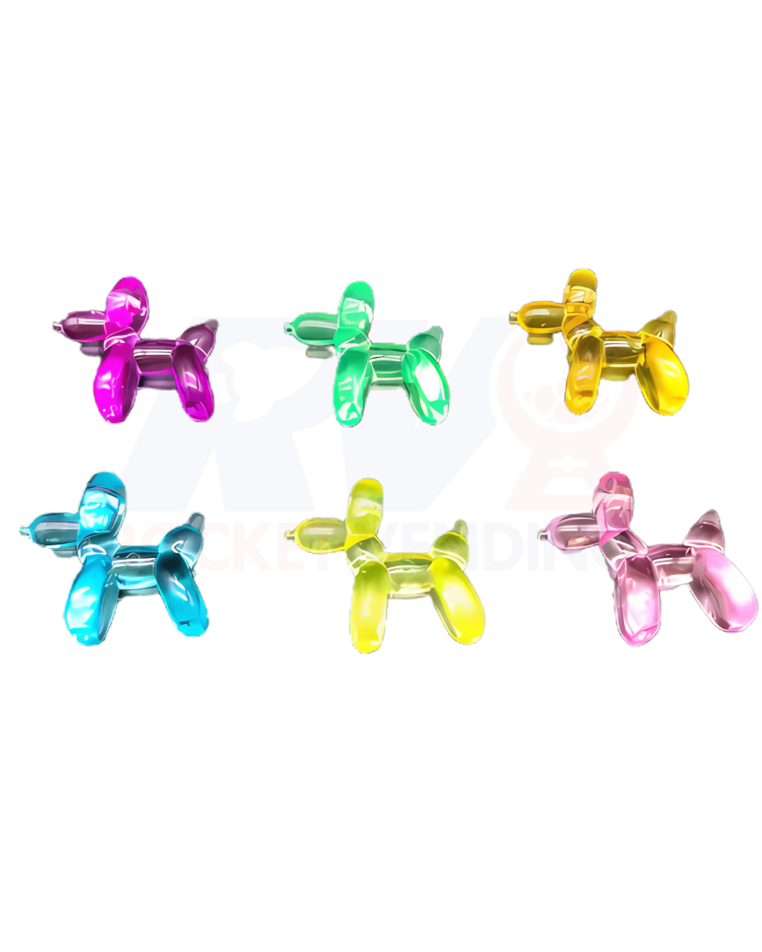 100 figurin globo perrito encapsulado 2 pulgadas 2p