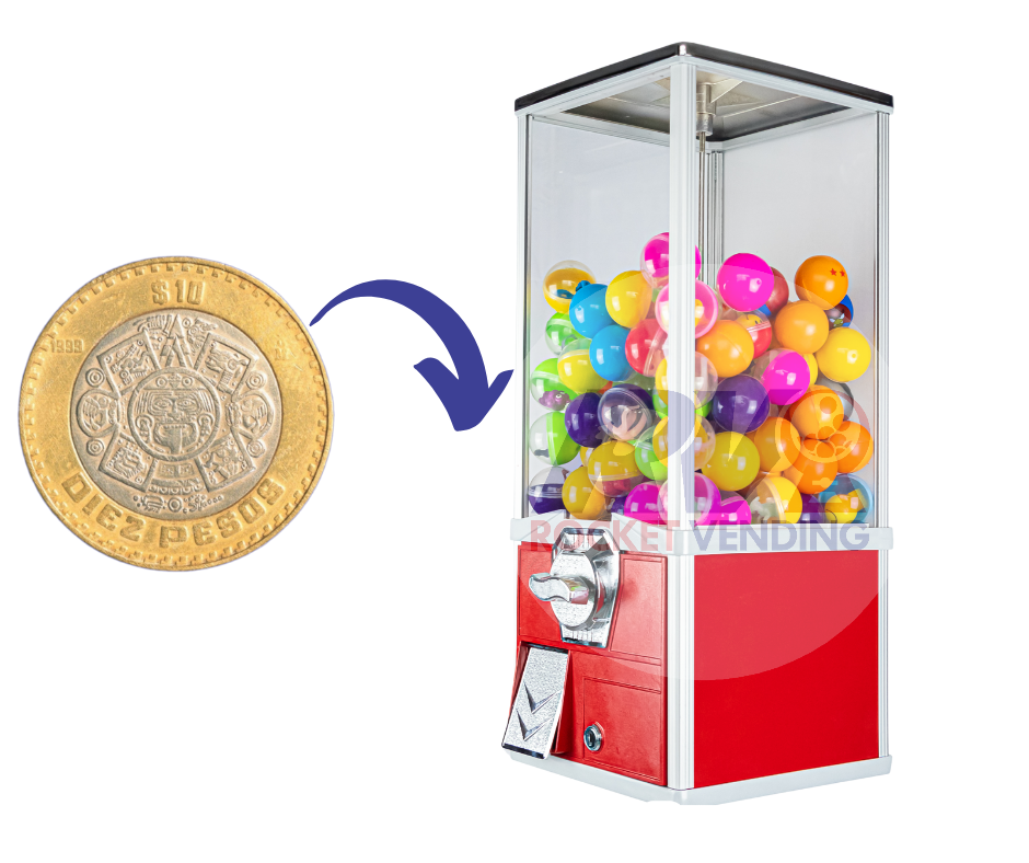 6 Chicleras juguetera 2 pulgadas 10 pesos vending mayoreo