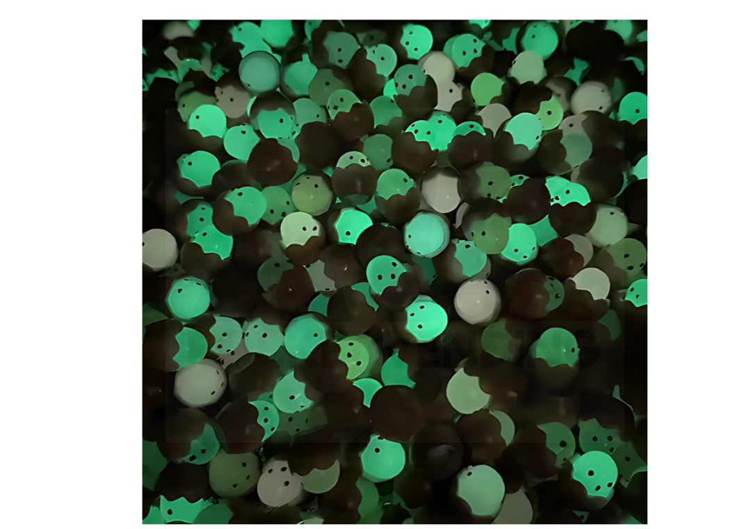 100 pollitos encapsulados 1 pulgada brillan en la oscuridad 1p