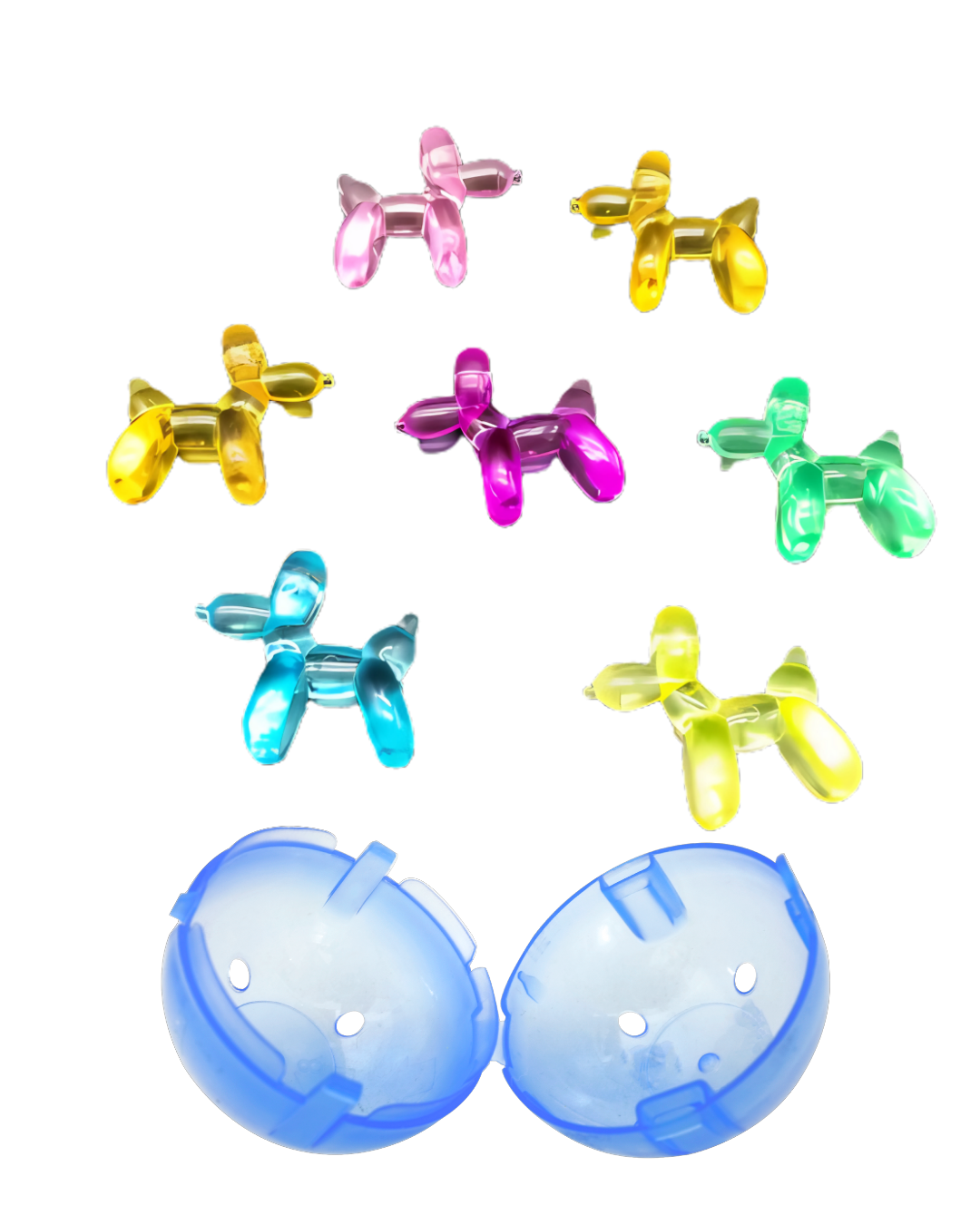 100 figurin globo perrito encapsulado 2 pulgadas 2p