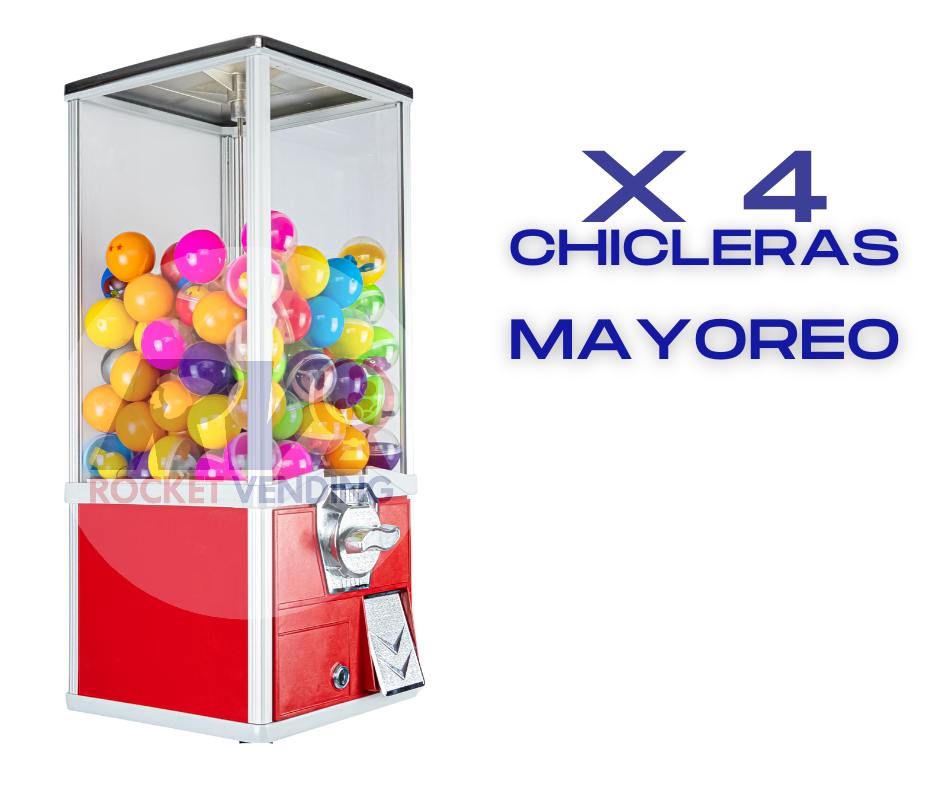 4 Chicleras juguetera 2 pulgadas 20 pesos vending mayoreo