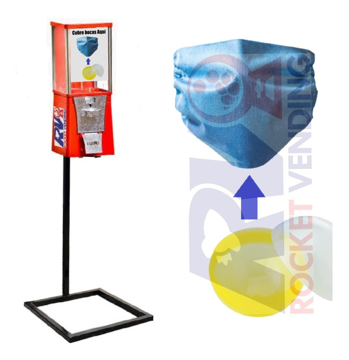Cubre Bocas Encapsulado P Maquina Chiclera 1 Pulgada 100 Pzs - Rocket Vending Todo en Chicleras