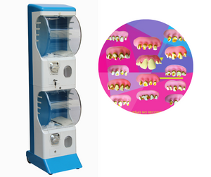 Todo Incluido Maquina Gigante 2 Pulgadas Cobro 10 Pesos + Capsulas Ch10 - Rocket Vending Todo en Chicleras