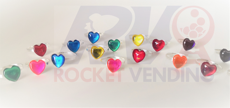 Anillos Corazón Para Niñas Metal Juguete Suelto 100 Pzas Js - Rocket Vending Todo en Chicleras