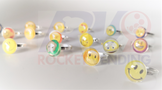 Anillos Emoji Niñas Metal Juguete Suelto 50 Pzas Js - Rocket Vending Todo en Chicleras