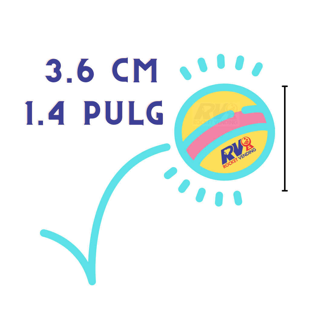 100 pelotas botonas en 1.4 pulgadas 1p - Rocket Vending Todo en Chicleras