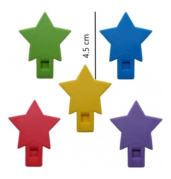100 Silbato Estrella Colores Juguete Económico Suelto Js - Rocket Vending Todo en Chicleras
