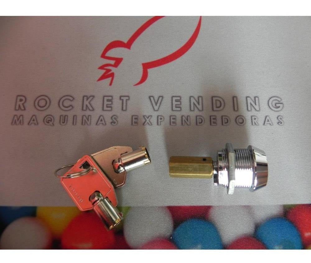 Chapa Tubular Y Llave Bancaria Con Cilindro Para Chiclera Rch - Rocket Vending Todo en Chicleras